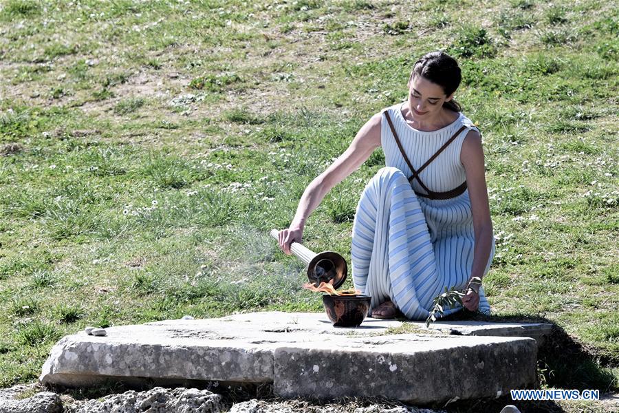 (SP)GREECE-OLYMPIA-TOKYO OLYMPIC GAMES-FLAME LIGHTING CEREMONY