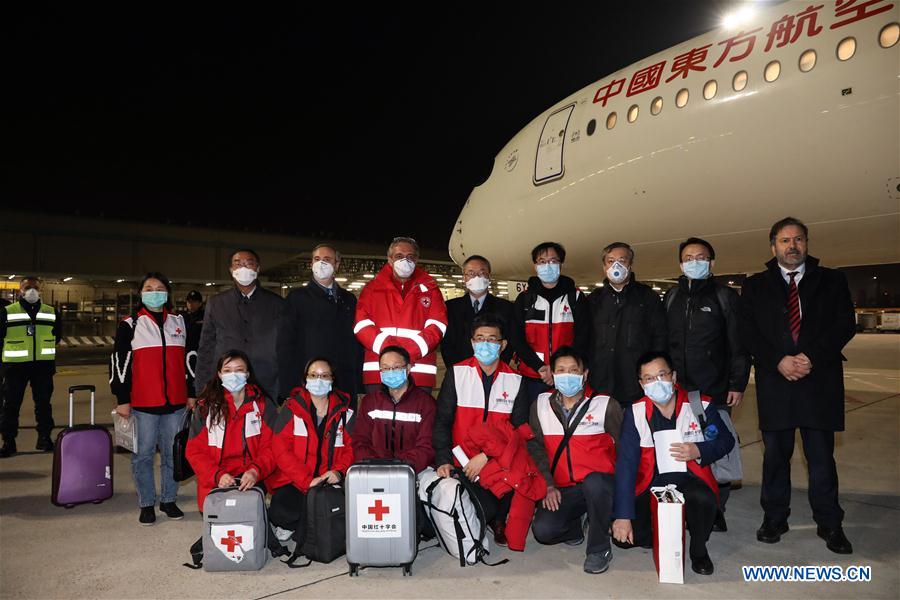 ITALY-ROME-CORONAVIRUS OUTBREAK-CHINESE AID TEAM-ARRIVAL