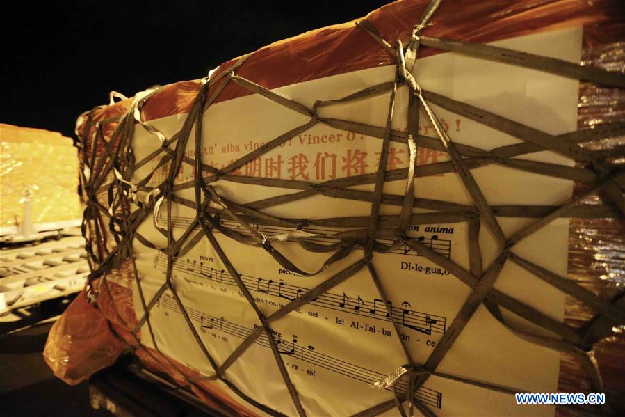 BELGIUM-LIEGE-EUROPE-COVID-19-CHINA-AID