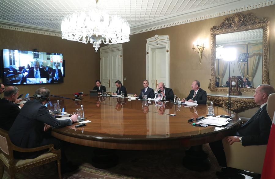 TURKEY-ANKARA-ERDOGAN-TELEVISED MEETING-GERMANY-FRANCE-BRITAIN