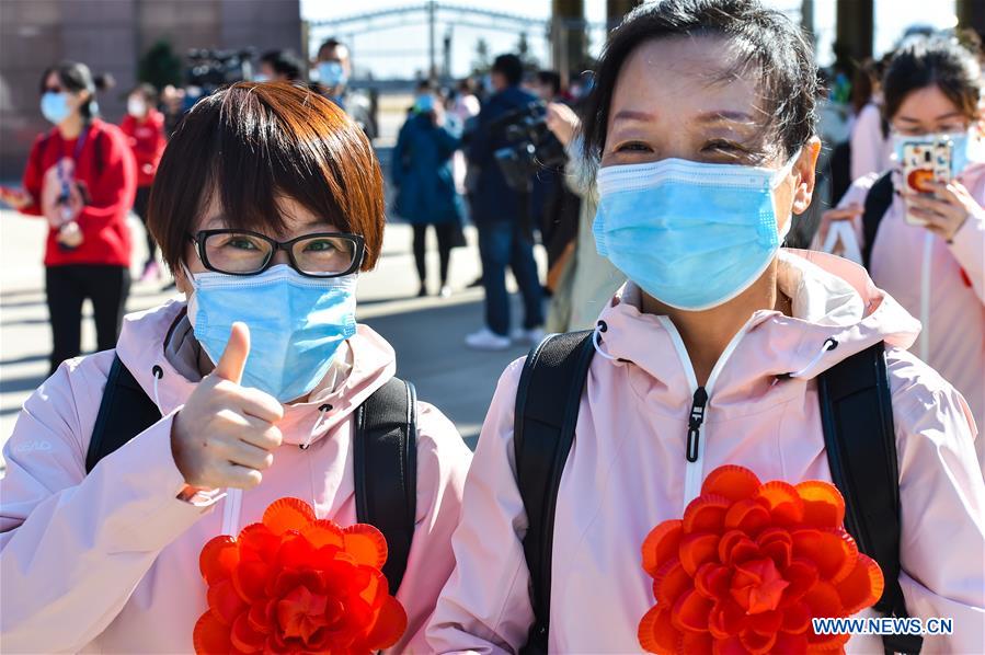 CHINA-SHANXI-TAIYUAN-COVID-19-MEDICS-RETURN HOME-ARRIVAL (CN)