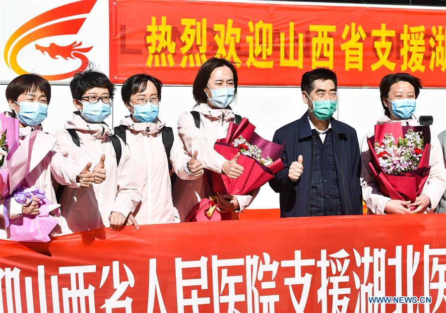 CHINA-SHANXI-TAIYUAN-COVID-19-MEDICS-RETURN HOME-ARRIVAL (CN)