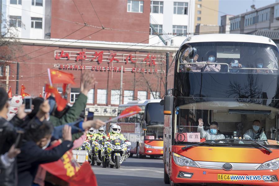 CHINA-SHANXI-TAIYUAN-COVID-19-MEDICS-RETURN HOME-ARRIVAL (CN)