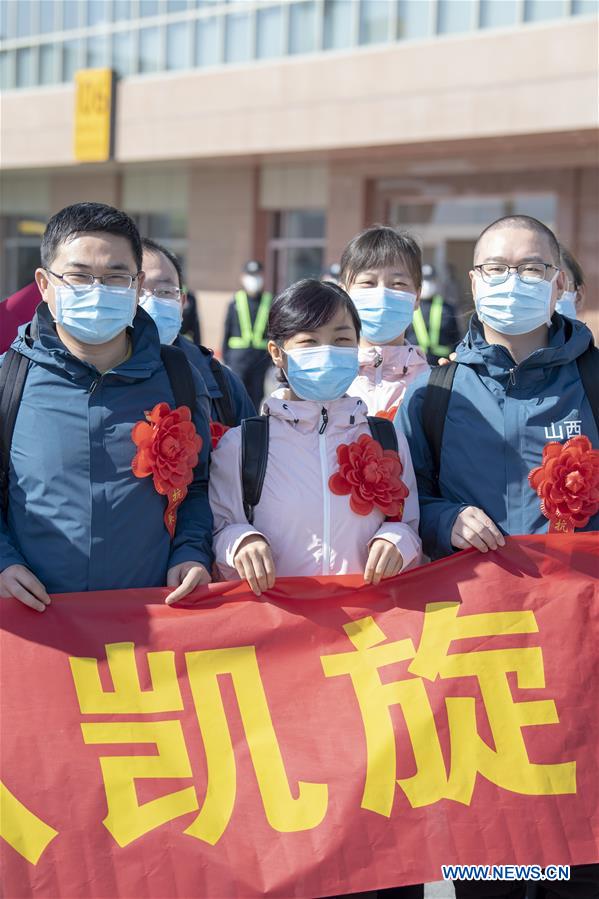 CHINA-SHANXI-TAIYUAN-COVID-19-MEDICS-RETURN HOME-ARRIVAL (CN)
