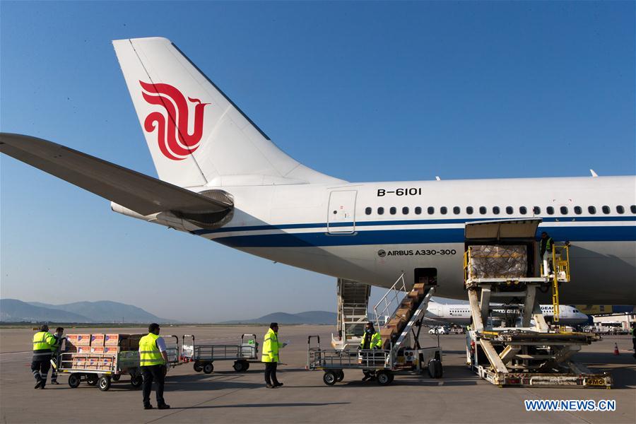 GREECE-ATHENS-CHINA-COVID-19-MEDICAL SUPPLIES-ARRIVAL
