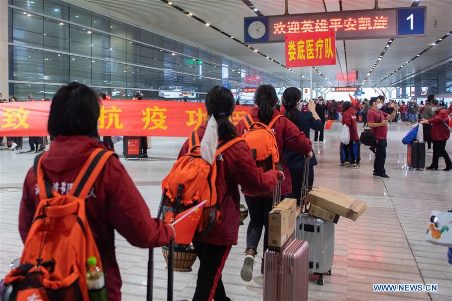 CHINA-HUNAN-CHANGSHA-MEDICAL STAFF-RETURN HOME-ARRIVAL (CN)