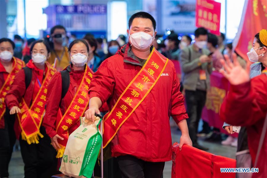 CHINA-HUNAN-CHANGSHA-MEDICAL STAFF-RETURN HOME-ARRIVAL (CN)