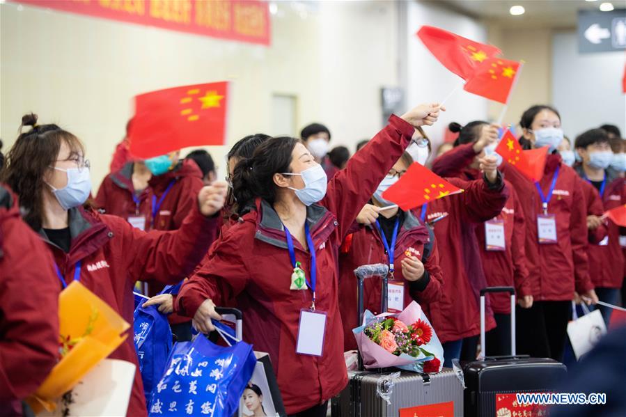 CHINA-HUNAN-CHANGSHA-MEDICAL STAFF-RETURN HOME-ARRIVAL (CN)