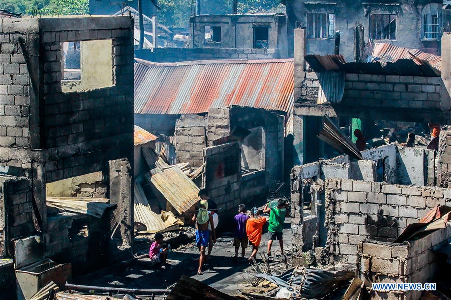 PHILIPPINES-BACOOR-RESIDENTIAL FIRE-AFTERMATH