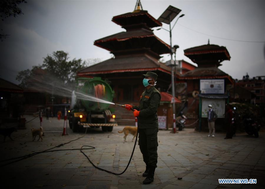 NEPAL-KATHMANDU-COVID-19-DISINFECTANT