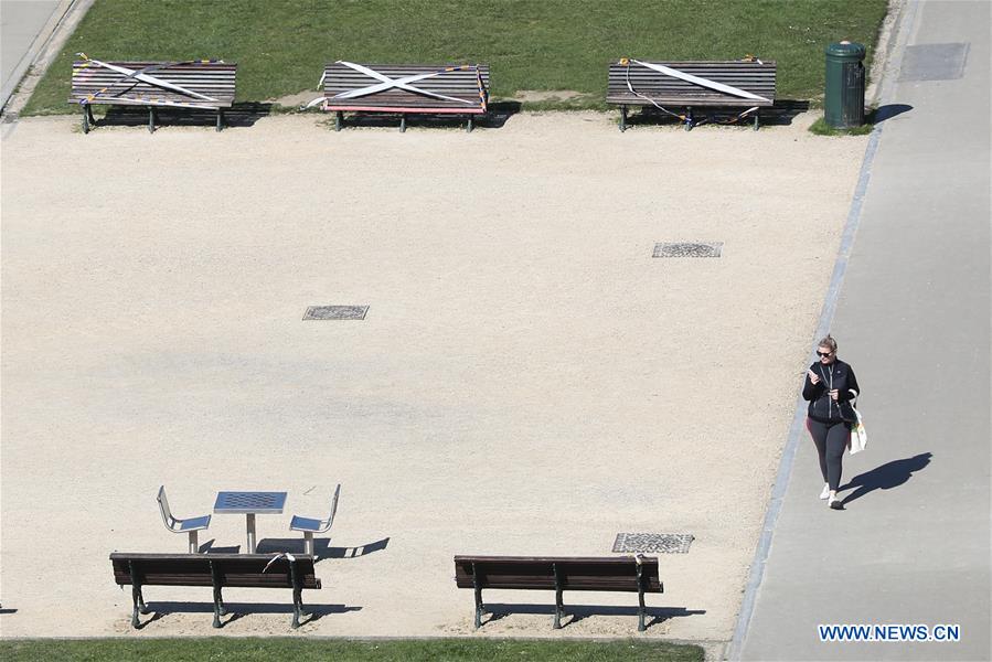 BELGIUM-BRUSSELS-COVID-19-PARK-BENCH