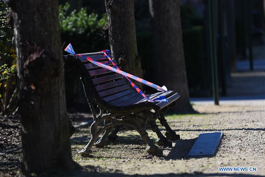 BELGIUM-BRUSSELS-COVID-19-PARK-BENCH