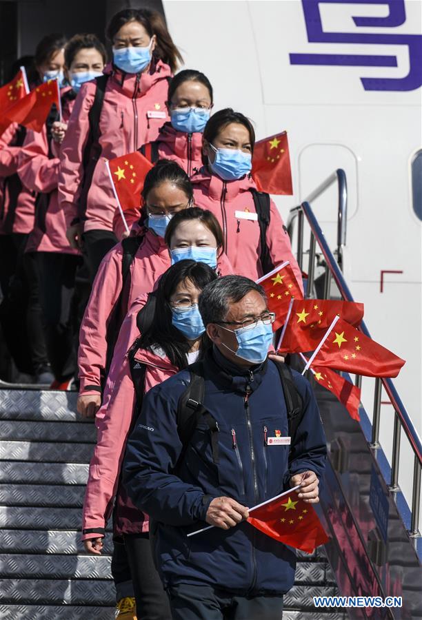 CHINA-XINJIANG-URUMQI-MEDICAL TEAM-RETURN FROM HUBEI (CN)