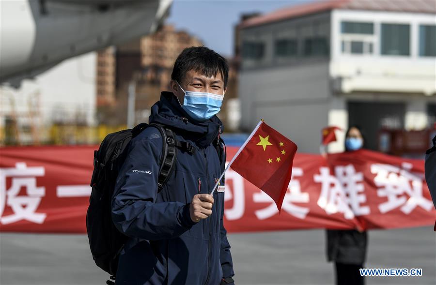 CHINA-XINJIANG-URUMQI-MEDICAL TEAM-RETURN FROM HUBEI (CN)