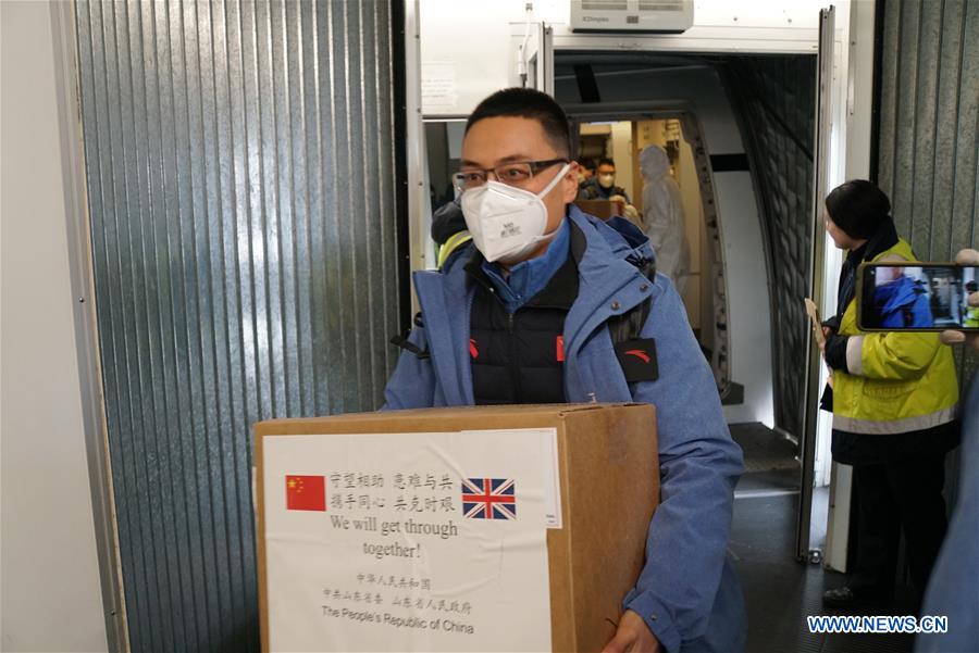 BRITAIN-LONDON-CHINESE MEDICAL TEAM-COVID-19-ARRIVAL