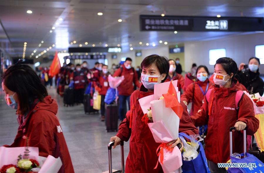CHINA-HUNAN-MEDICAL WORKERS-RETURN FROM HUBEI (CN)