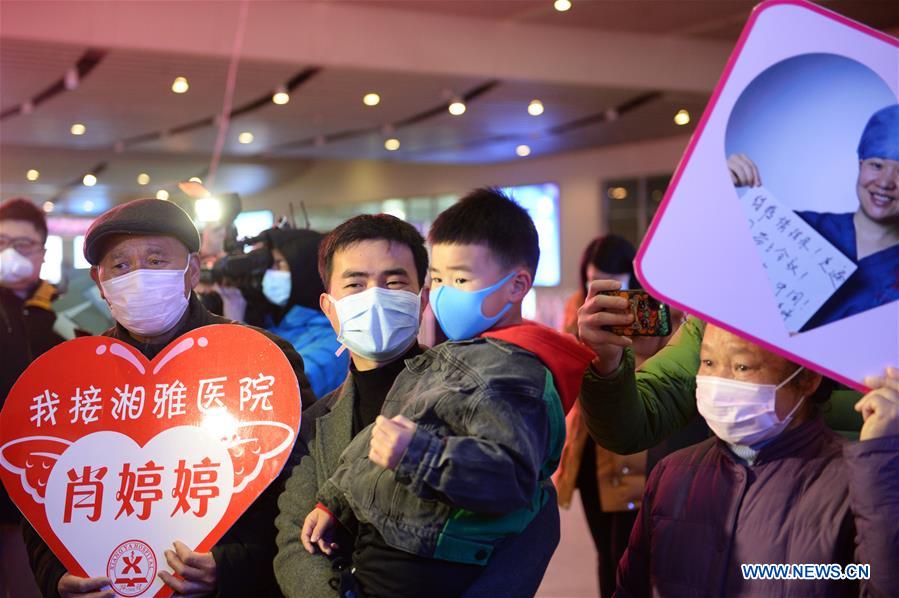 CHINA-HUNAN-MEDICAL WORKERS-RETURN FROM HUBEI (CN)