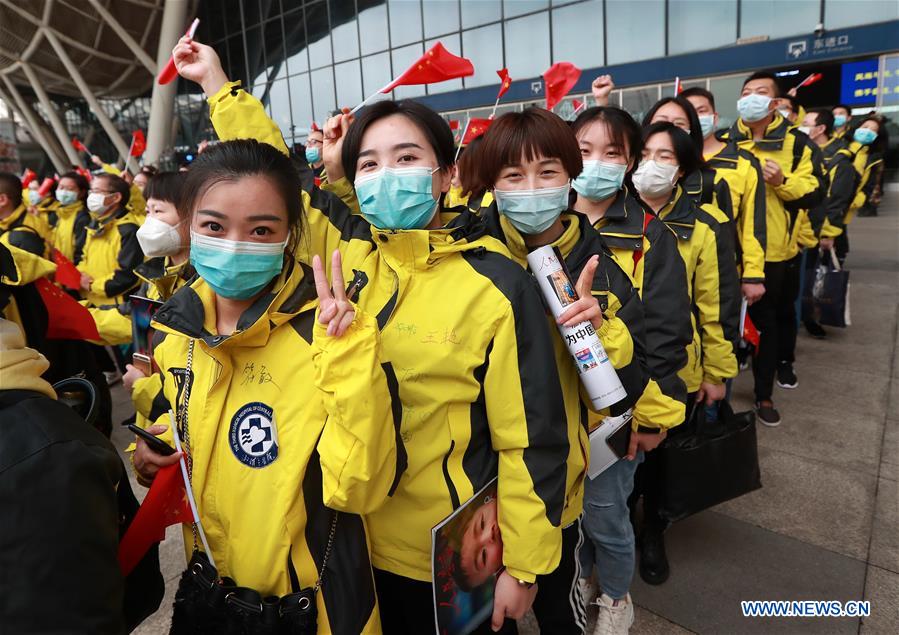 #CHINA-WUHAN-COVID-19-MEDICS FROM HUNAN PROVINCE-DEPARTURE (CN)