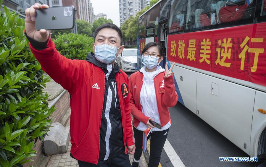 CHINA-WUHAN-MEDICAL STAFF FROM SHANDONG-RETURNING (CN)