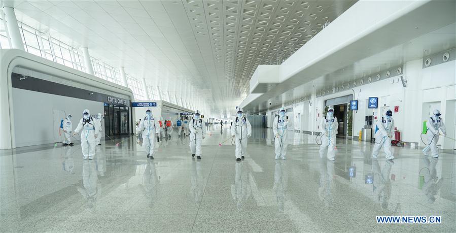 CHINA-WUHAN-AIRPORT-DISINFECTION-RESUME OPERATION-PREPARATION (CN)