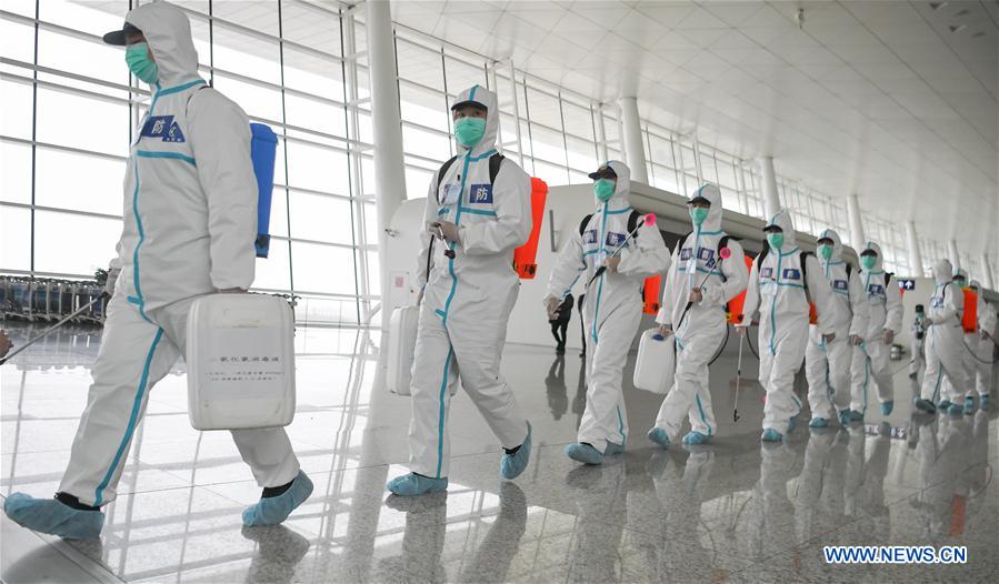 CHINA-WUHAN-AIRPORT-DISINFECTION-RESUME OPERATION-PREPARATION (CN)