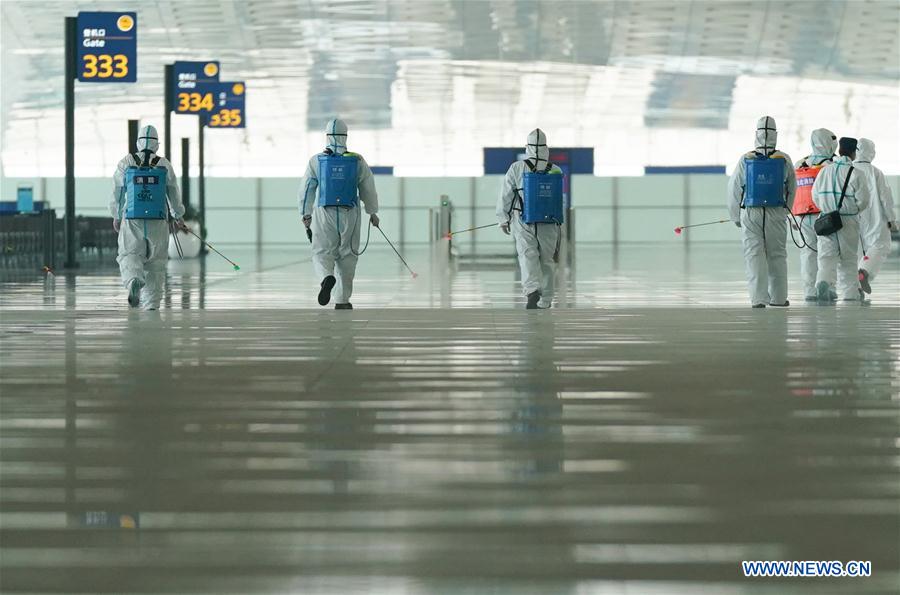 CHINA-WUHAN-AIRPORT-DISINFECTION-RESUME OPERATION-PREPARATION (CN)