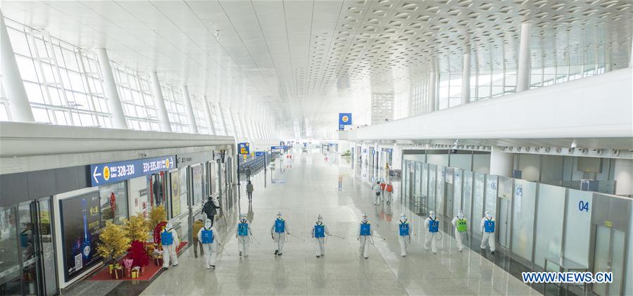 CHINA-WUHAN-AIRPORT-DISINFECTION-RESUME OPERATION-PREPARATION (CN)