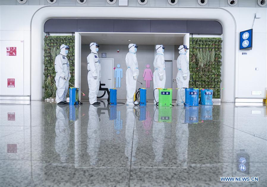 CHINA-WUHAN-AIRPORT-DISINFECTION-RESUME OPERATION-PREPARATION (CN)