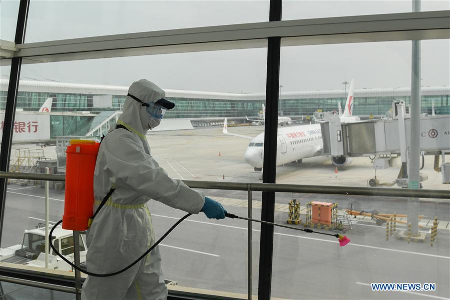 CHINA-WUHAN-AIRPORT-DISINFECTION-RESUME OPERATION-PREPARATION (CN)