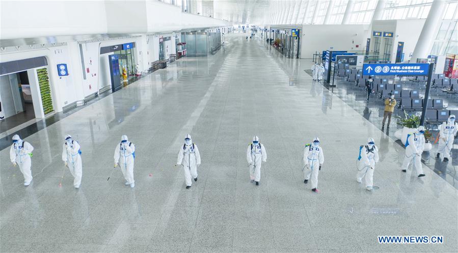 CHINA-WUHAN-AIRPORT-DISINFECTION-RESUME OPERATION-PREPARATION (CN)