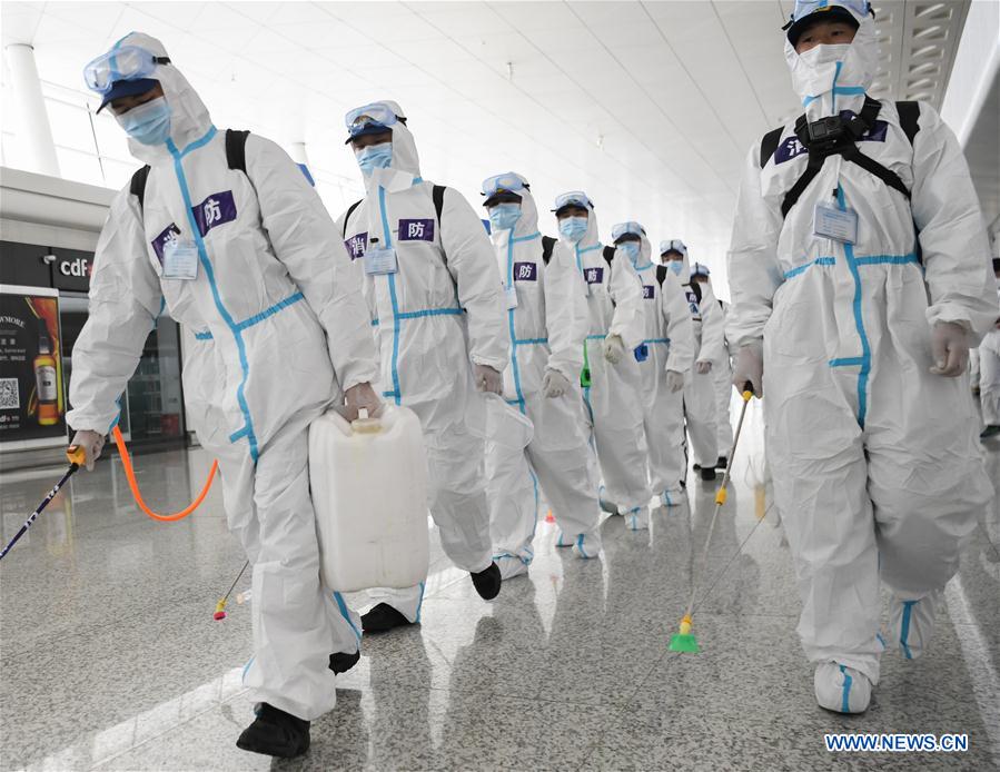 CHINA-WUHAN-AIRPORT-DISINFECTION-RESUME OPERATION-PREPARATION (CN)