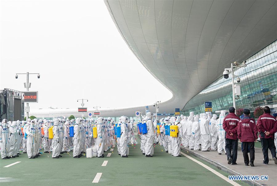 CHINA-WUHAN-AIRPORT-DISINFECTION-RESUME OPERATION-PREPARATION (CN)