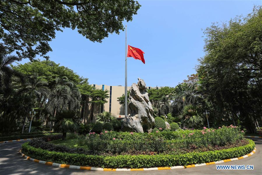 THAILAND-BANGKOK-COVID-19-CHINESE EMBASSY-NATIONAL FLAG-HALF-MAST