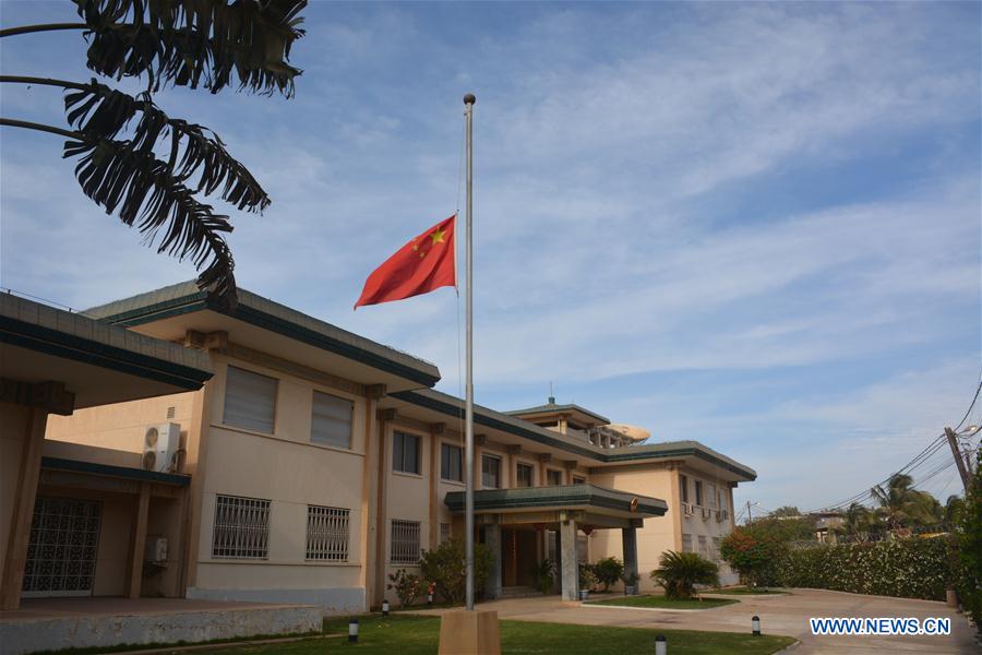 SENEGAL-DAKAR-COVID-19-CHINESE EMBASSY-NATIONAL FLAG-HALF-MAST