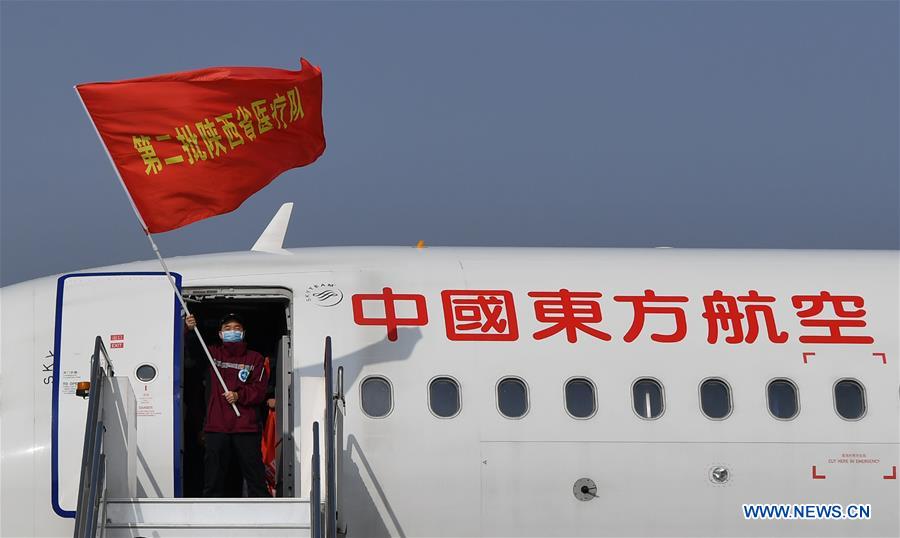 CHINA-SHAANXI-XI'AN-MEDICAL WORKERS-RETURN FROM HUBEI (CN)
