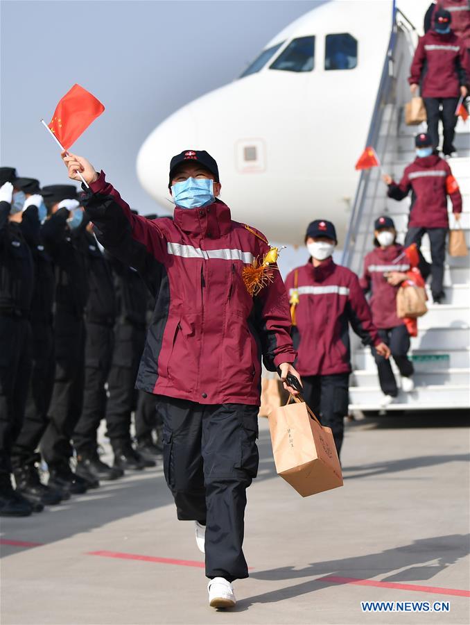 CHINA-SHAANXI-XI'AN-MEDICAL WORKERS-RETURN FROM HUBEI (CN)