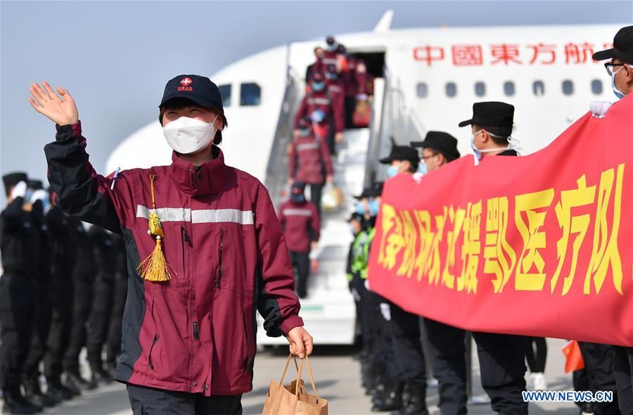 CHINA-SHAANXI-XI'AN-MEDICAL WORKERS-RETURN FROM HUBEI (CN)