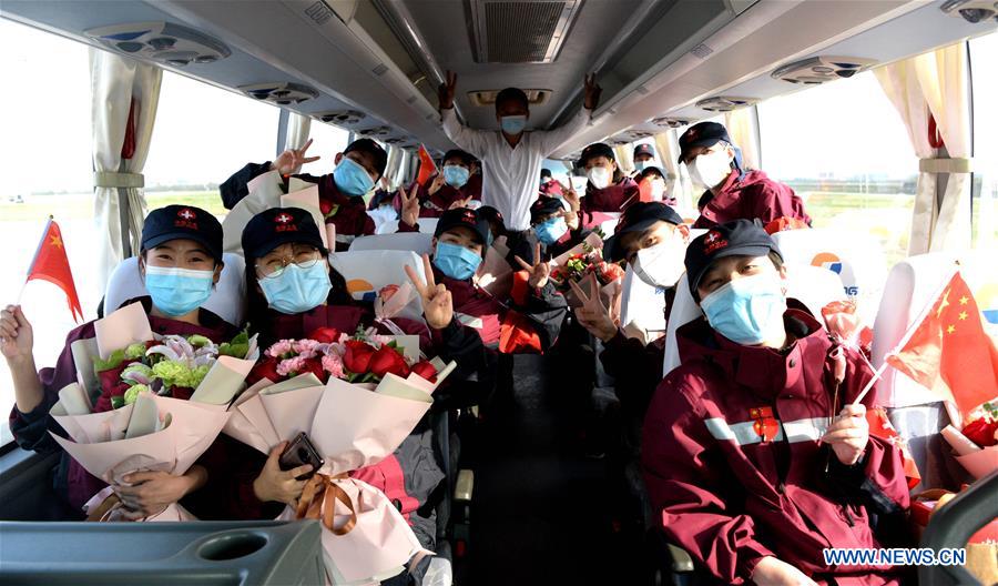 CHINA-SHAANXI-XI'AN-MEDICAL WORKERS-RETURN FROM HUBEI (CN)