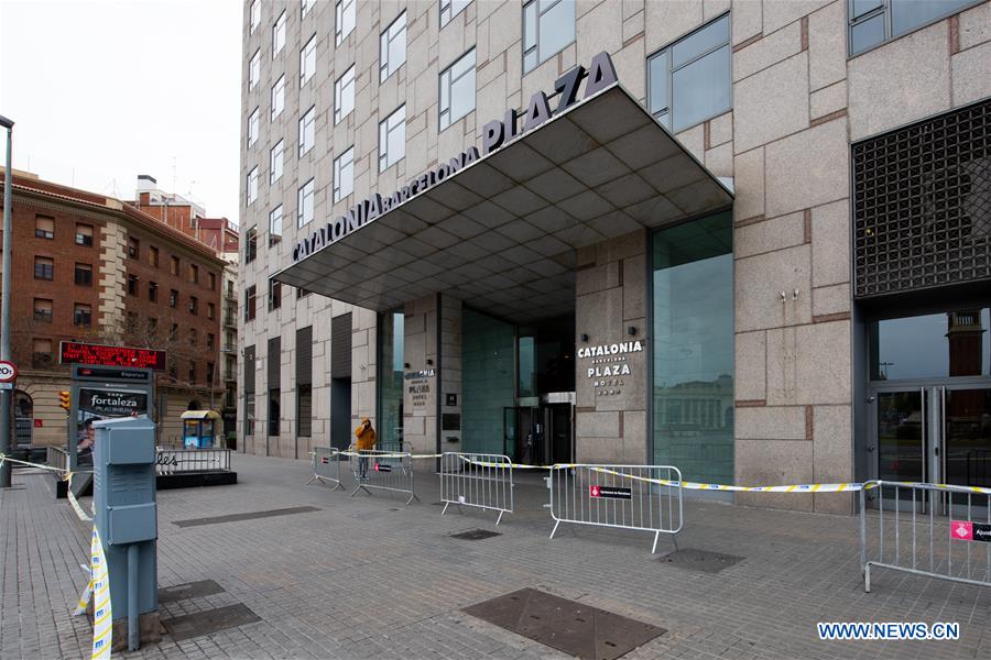 SPAIN-BARCELONA-HOTEL TURNED TEMPORARY HOSPITAL