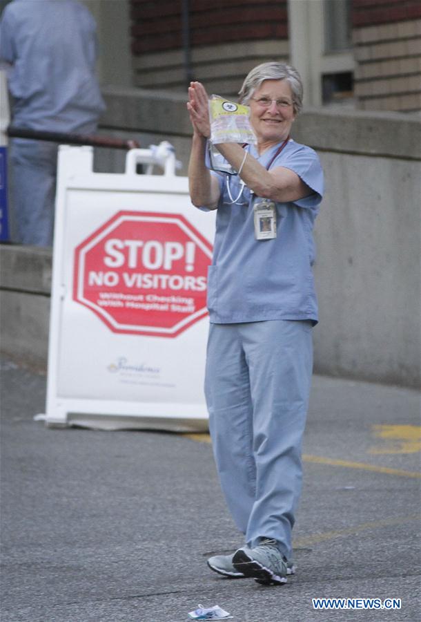 CANADA-VANCOUVER-COVID-19-WORLD HEALTH DAY-HEALTHCARE WORKERS