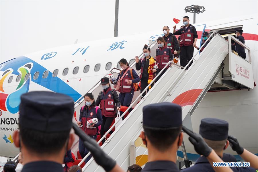 CHINA-SICHUAN-CHENGDU-MEDICAL AID TEAM-RETURN FROM HUBEI (CN) 