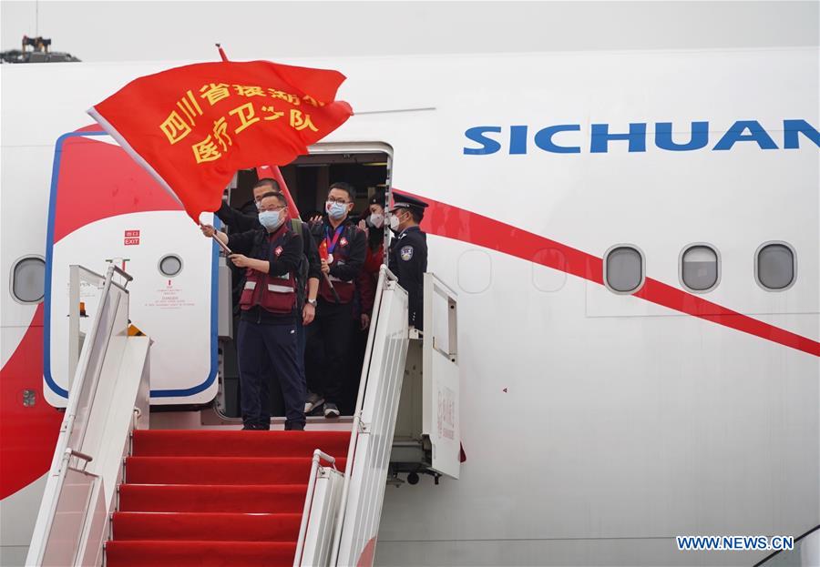 CHINA-SICHUAN-CHENGDU-MEDICAL AID TEAM-RETURN FROM HUBEI (CN) 