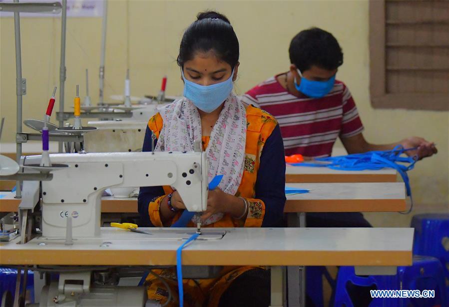 INDIA-TRIPURA-COVID-19-MASK MAKING
