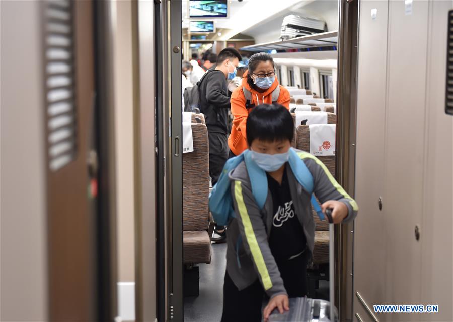 CHINA-BEIJING-TRAIN FROM WUHAN-ARRIVAL (CN) 