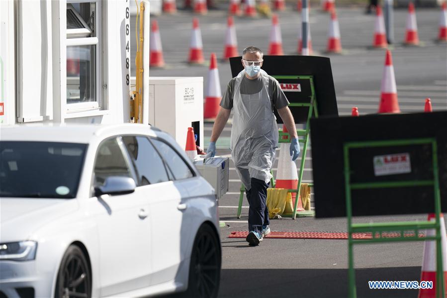 BRITAIN-MANCHESTER-COVID-19-DRIVE THROUGH TEST
