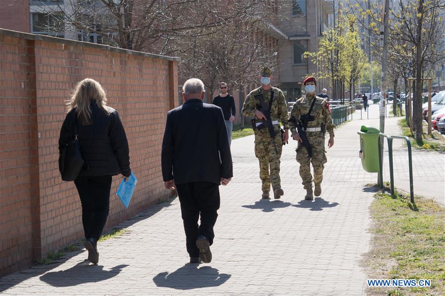 HUNGARY-BUDAPEST-COVID-19-MILITARY POLICE-PATROL