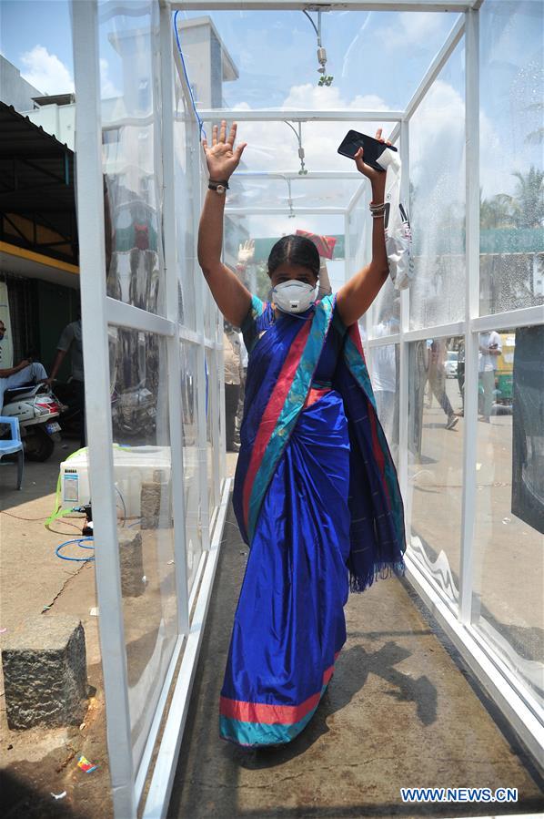 INDIA-BANGALORE-COVID-19-DISINFECTION TUNNEL