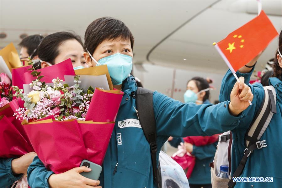 CHINA-BEIJING-WUHAN-LAST MEDICAL ASSISTANCE TEAM-RETURN (CN)