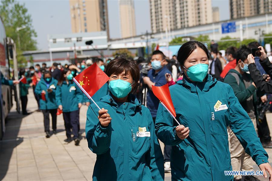 CHINA-HUBEI-WUHAN-LAST MEDICAL ASSISTANCE TEAM-LEAVING (CN)