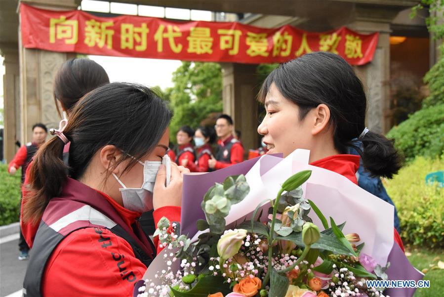 CHINA-ZHEJIANG-ANJI-COVID-19-MEDICAL WORKER-QUARANTINE-FINISH-RETURN HOME (CN)